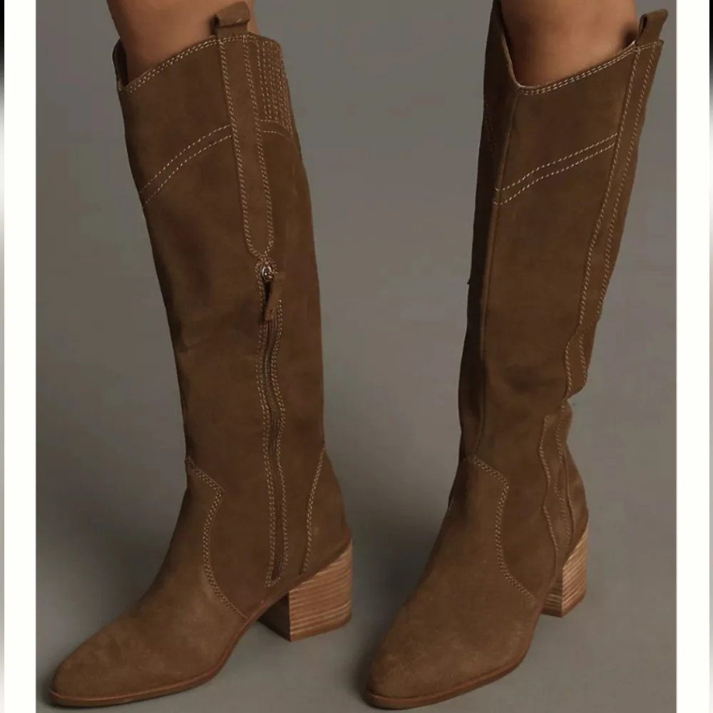 Kelsi Dagger Brooklyn Echo  Suede  Tall Western Boots, Anthropologie - Picture 2 of 14